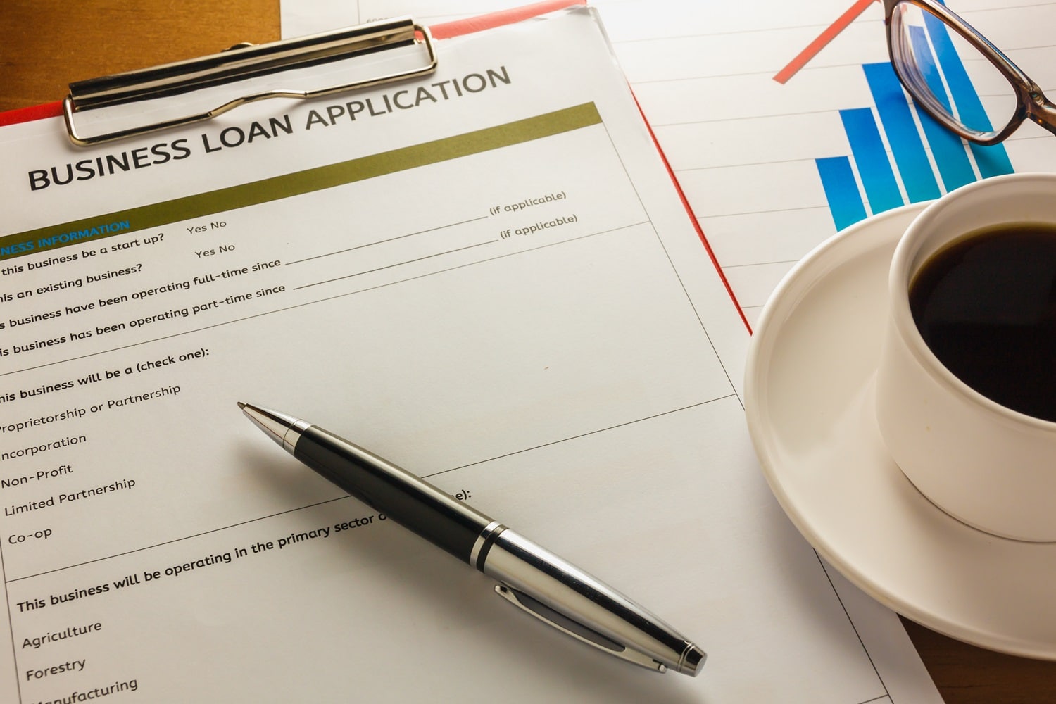Small business loan application illustrating a guide to getting your first business loan