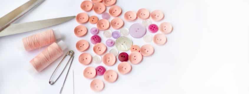 Buttons arranged in the shape of a heart